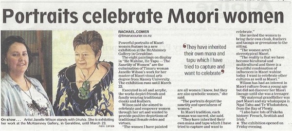 Courier -Janelle -Wilson -Portraits -celebrate -Maori -Women