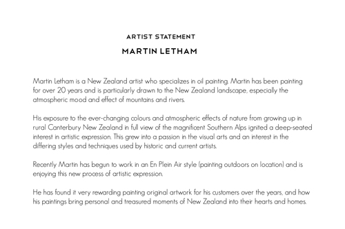 MLetham -Artist Statement