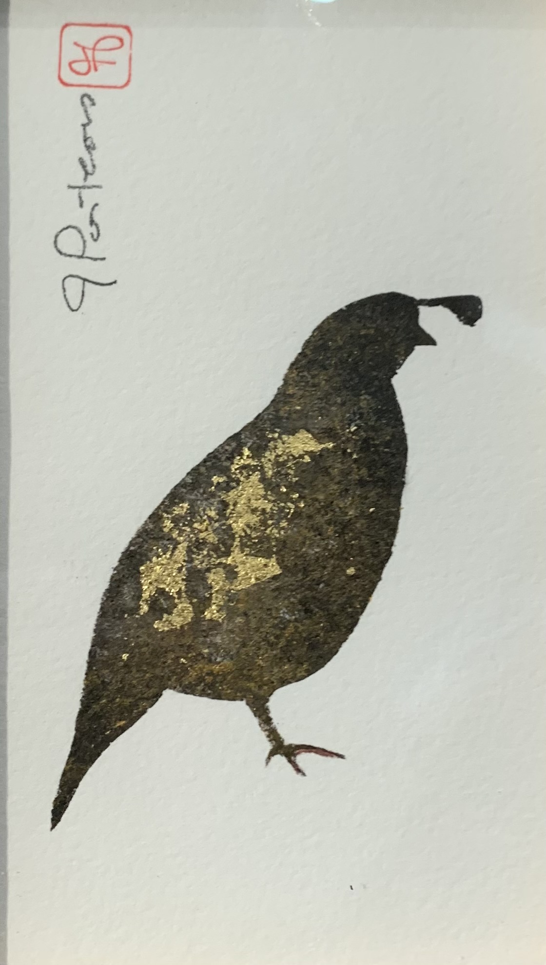 Jillian Porteous | California  Quail 6 | McAtamney Gallery and Design Store | Geraldine NZ